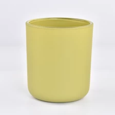 China Popular frosted green glass candle holder for home decor manufacturer
