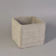 China Popular home decoration square concrete candle holders manufacturer