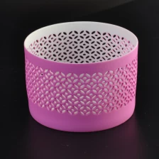 中国 陶瓷表面无光泽的粉红色小圆蜡烛烛台 制造商