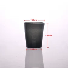China Pure manual made glass candle holders with Pearl black color manufacturer