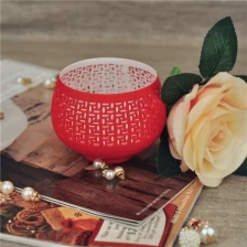 China Red ball shape ceramic candle holder manufacturer