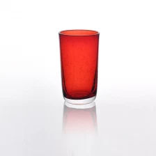 China Red bubble glass candle holder manufacturer