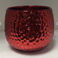 China Red round ball shape candle containers ceramic manufacturer