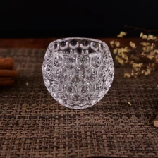 porcelana Reemplazo barato redondo claro Dimpled Glass Tealight Candle Holder fabricante