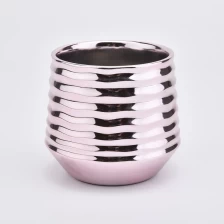 porcelana Tarro de vela de cerámica de color oro rosa al por mayor fabricante