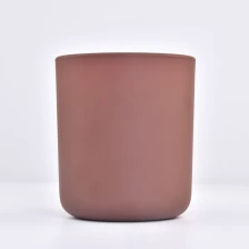 China Wholesale Custom matte color Round Bottom with Glass Candle Jar manufacturer