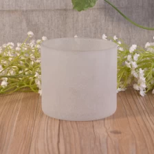 China Round Sanding frosted glass candle holders manufacturer