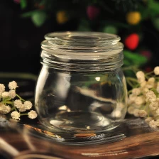 China Round clear glass storage container glass jar with lid manufacturer