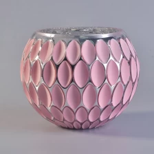 Chine Bougeoirs en verre de mosaïque en gros rose ronde fabricant