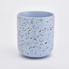 China Round shape 12oz blue color ceramic candle holder manufacturer
