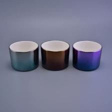 中国 发光上釉的五颜六色的陶瓷蜡烛容器婚礼装饰 制造商