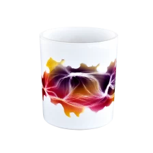 China Simple White Glass Candle Jars Colored Handmade Paint Candle Jars For Home Decor manufacturer