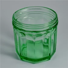 China Simple style green machine made glass candle jar manufacturer