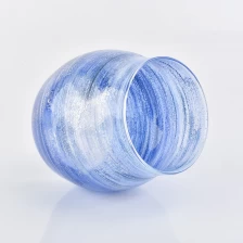 China Himmel Farbe mundgeblasenes Glas Kerzengläser Hersteller