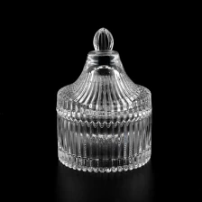 China Small capacity clear glass candle vessel with lids supplier manufacturer