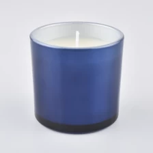China Small glass candle jar with different colors manufacturer