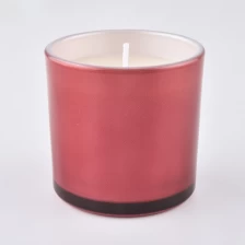 China Small glass candle jars with spraying colors manufacturer