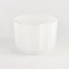 الصين جرة شمعة زجاجية بيضاء صلبة لديكور المنزل بالجملة الصانع