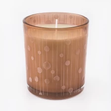 China Special decoration Amber Brown Glass Jars For Candle Making manufacturer