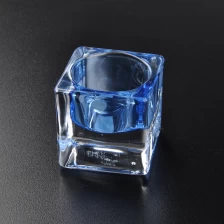 China Square Crystal Glass Candle Holder manufacturer