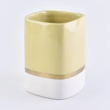 China Square Shaped Ceramic Jars For Candle Making manufacturer