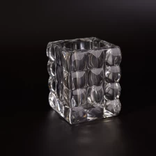 China Square crystal glass candle jars pengilang