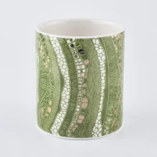 Китай Cylinder Ceramic candle jars with printing производителя