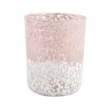China Sonnige Glaswaren Farbe gemischt gesprenkelter zylindrischer Glasbehälter Luxus Kerzengläser Großhandel Hersteller