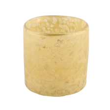China Sunny Glassware etched mosaic effect handmade glass candle vessels pengilang