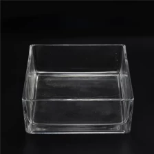 China Supply Large Square Glass Candle Holder for Soy Wax Home Decoration Pieces manufacturer