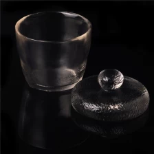 China Thick Wall Glass Candle Jar With Lid Hand Made Products pengilang