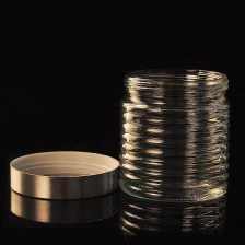 China Thread pattern glass storage jar with iron lid exporter manufacturer