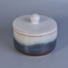 中国 窑变釉装饰带盖陶瓷蜡烛罐 制造商