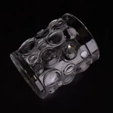 中国 带钉子凹陷图案的透明厚玻璃蜡烛台 制造商