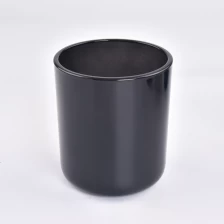 porcelana Frascos transparentes de vela de vidrio negro con fondo redondo fabricante
