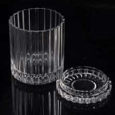 porcelana Sostenedor de vela de cristal transparente con tapa fabricante