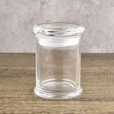 porcelana Florero transparente de velas de vidrio con gafas de tapa fabricante