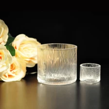 China Cylinder Round Clear Glass Candle Jar manufacturer