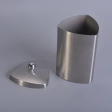 China Triangular Prism Shaped Stainless Steel Candle Jar with Pointed Lid manufacturer