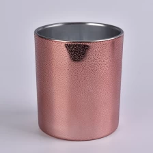 China Unique 10oz luxury gold,silver,copper glass candle jars with water drop manufacturer