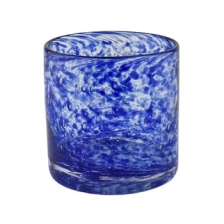 China Unique Blue Glass Candle Holders manufacturer