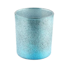 中国 独特的蜡烛容器青色磨砂空豪华 玻璃蜡烛罐 玻璃蜡烛容器 制造商