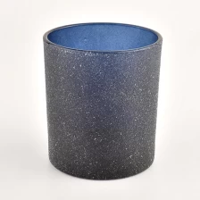 China Unique Round Bottom Luxury Black Frosted Glass Candle Jars manufacturer