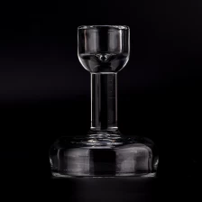 China Unique clear glass candle holder glass candlestick wholesale manufacturer