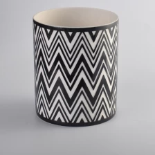 China Unique cylinder design black and white embossed pattern ceramic jar manufacturer