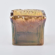 China Unique glass candle jar square shape manufacturer