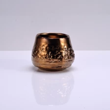 China Unique home decor copper ceramic candle holder manufacturer