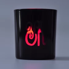 China As velas do logotipo do laser cor preta decorativa único e luxuoso frasco de vidro fabricante