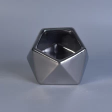 China Unique silver diamond design ceramic jar for scent candle manufacturer