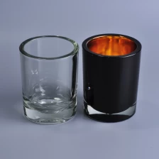 China Unique thick wall black spray color votive glass candle holder manufacturer